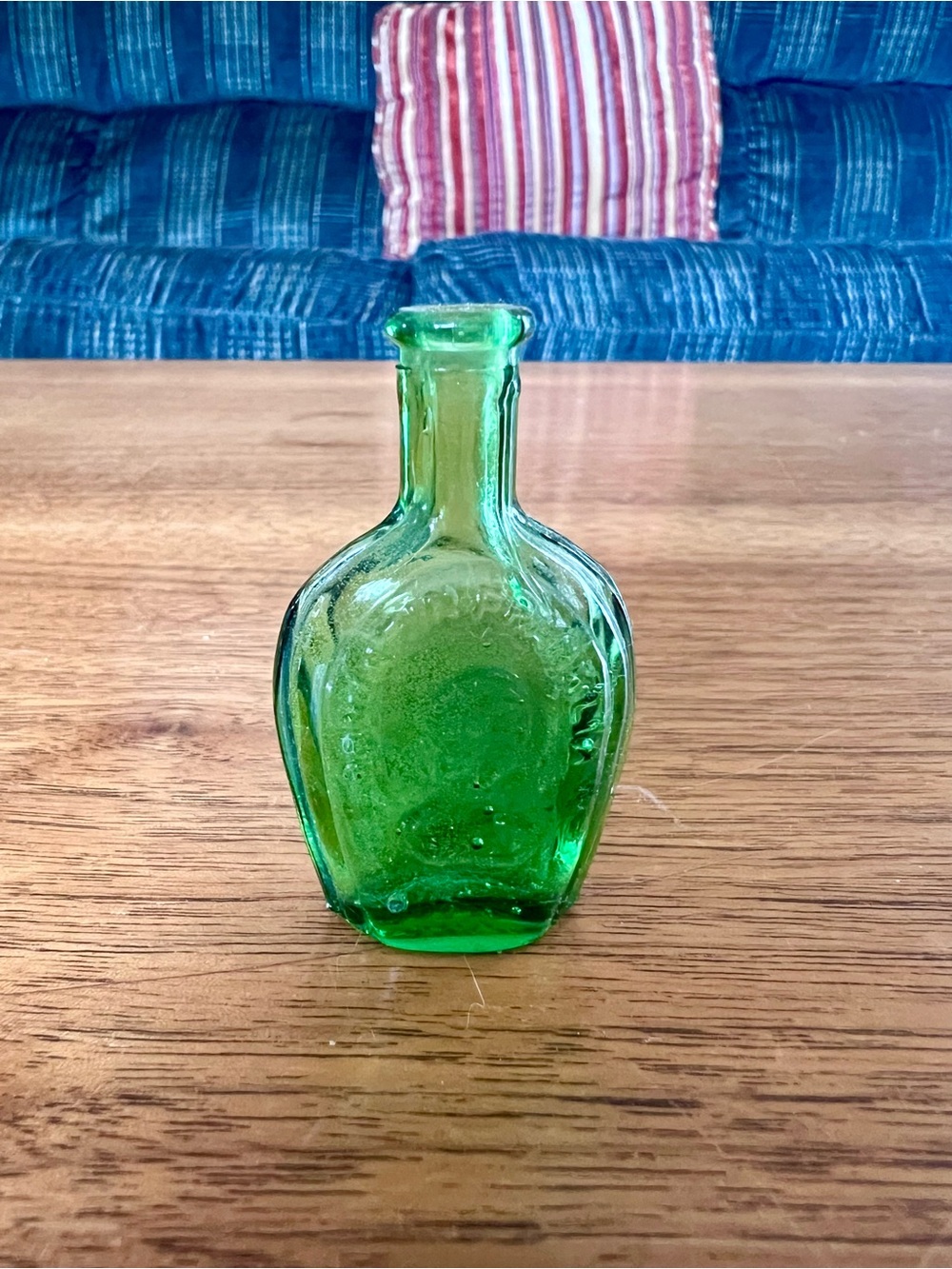 Handblown Green Glass Decorative Vase - Home Art Accent